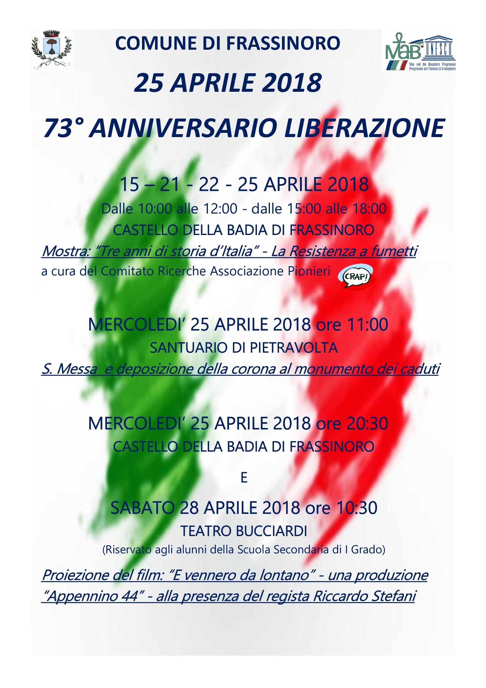 FRASSINORO LOCANDINA 25 APRILE 2018