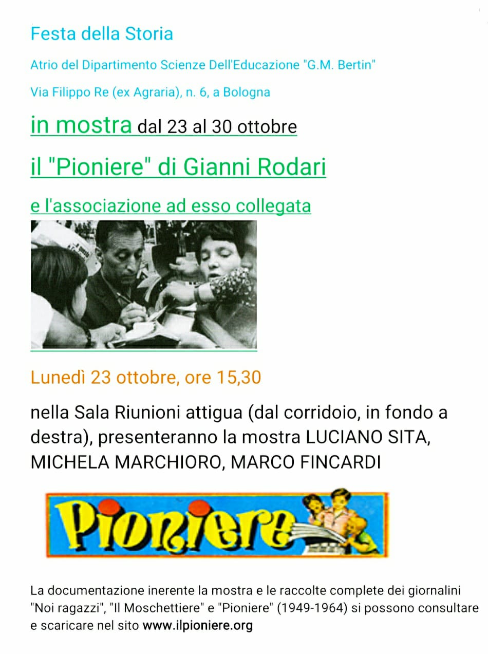 Festa della Storia mostra PIONIERE Rodari dal 23 al 30 ottobre