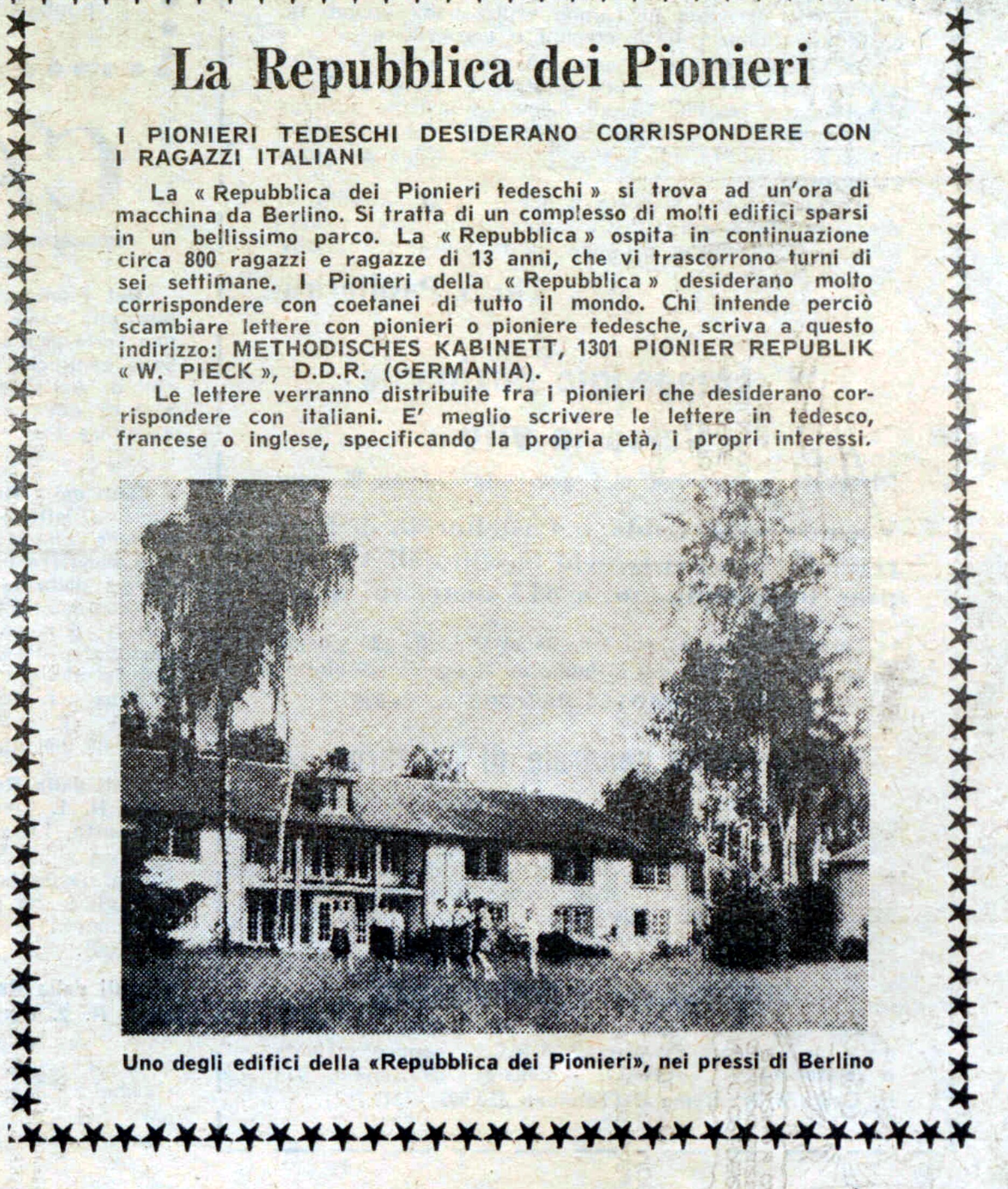 DDR Campo Pionieri n17. 29 aprile 1965