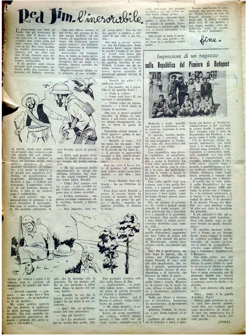 Repubblica del Pioniere Ungheria articolo sul n. 49. 4 dicembre 1949 su Noi Ragazzi