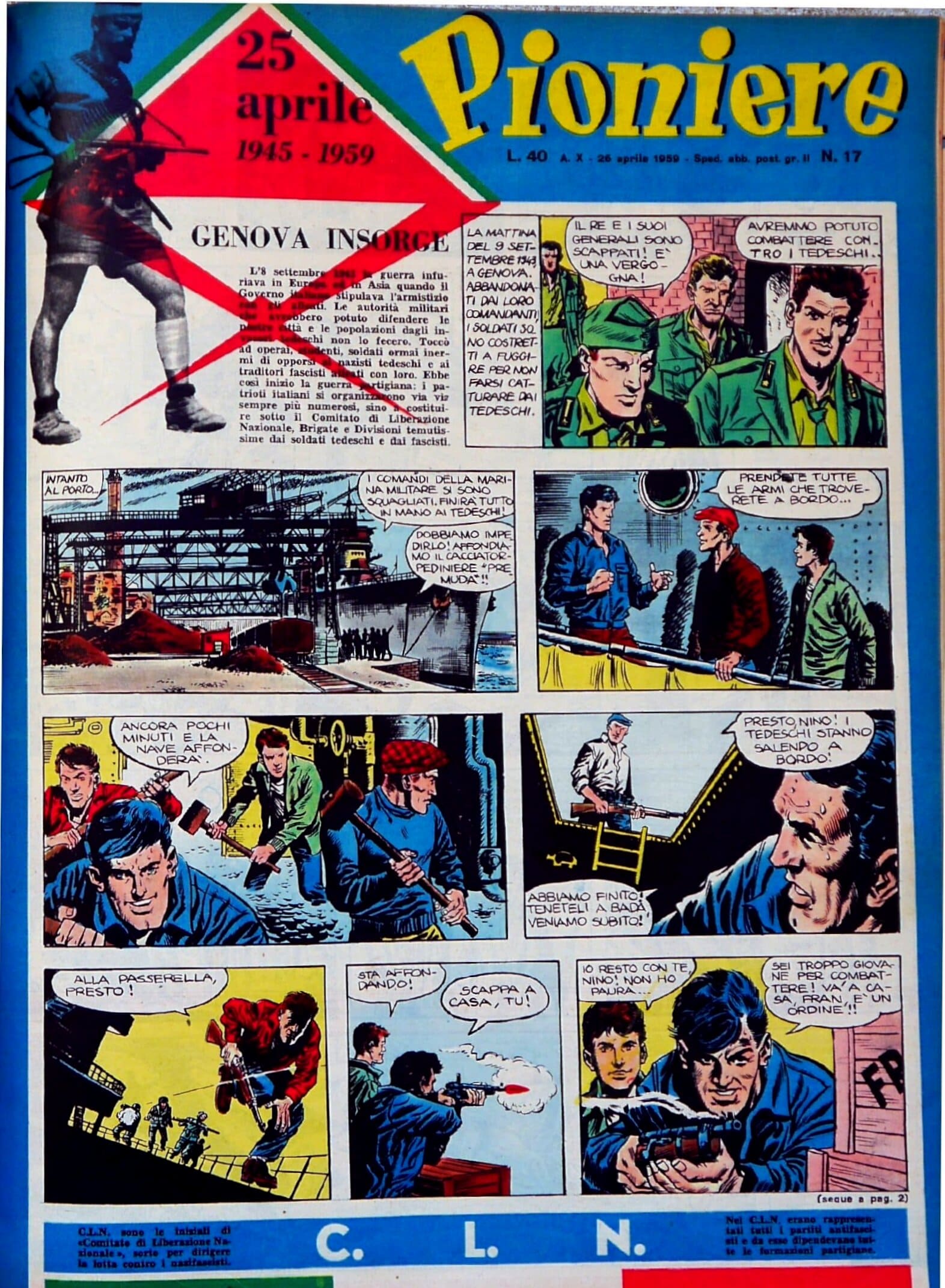 Genova Insorge Pioniere n.17. 26 aprile 1959